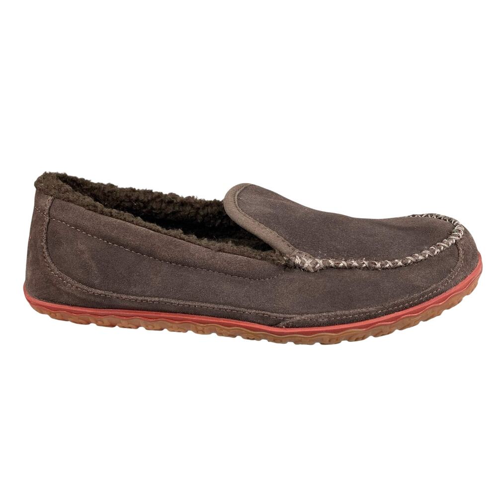 L.L. Bean Men’s Mountain Brown Suede Shearling Slippers Size US 10
